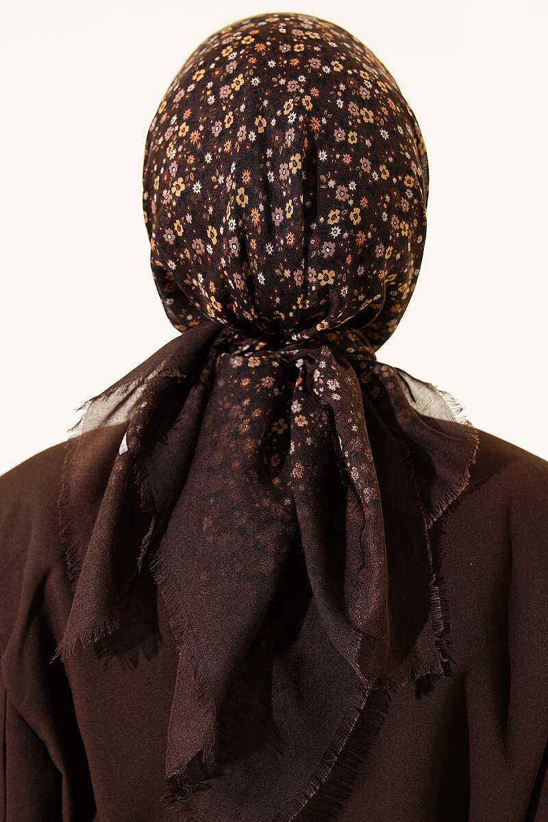 Çiçekli Flamu Cotton Eşarp
