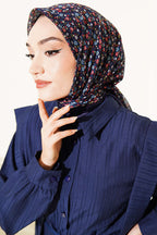 Çiçekli Flamu Cotton Eşarp