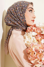 Çiçekli Flamu Cotton Eşarp