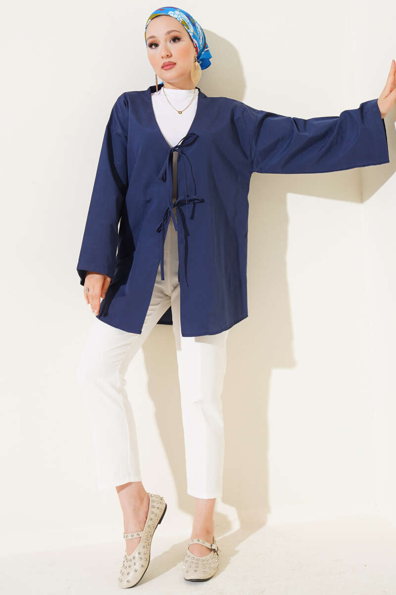 Çift Bağcıklı Poplin Kimono