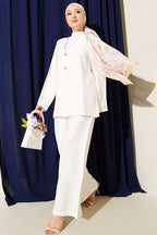 Çift Düğmeli Kimono İkili Takım