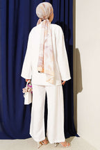 Çift Düğmeli Kimono İkili Takım