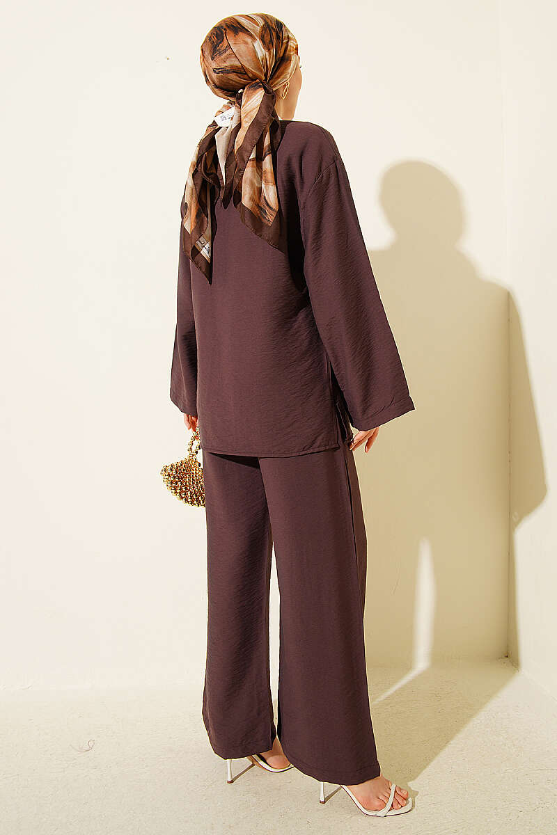 Çift Düğmeli Kimono İkili Takım