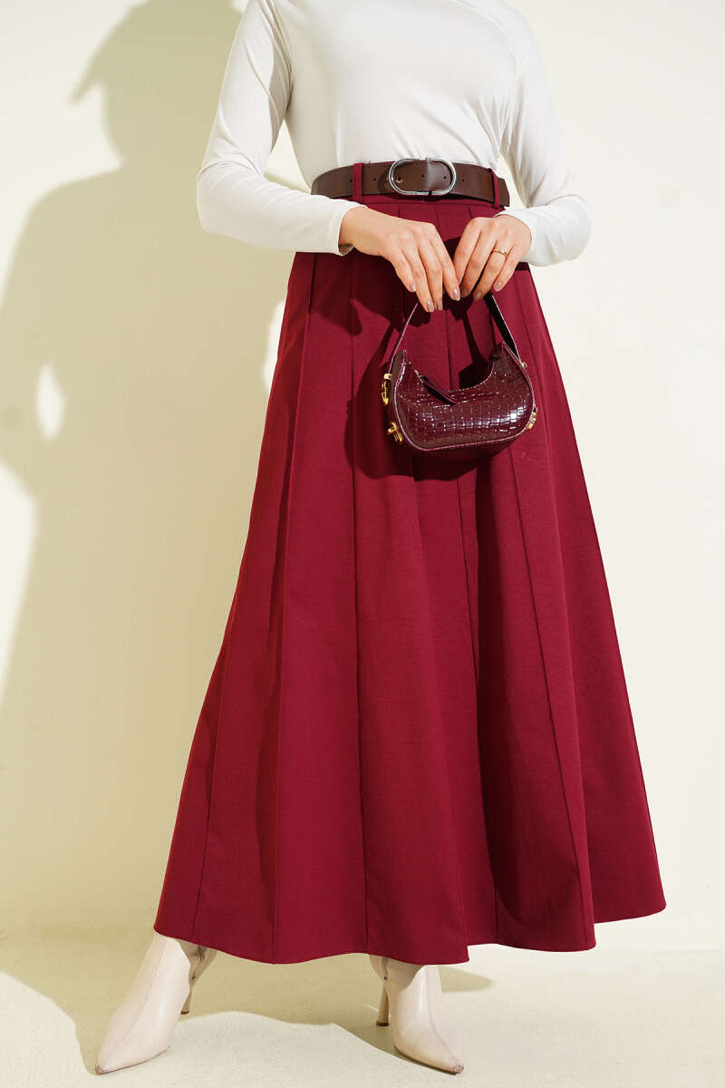 Çıma Şeritli Kemerli Etek