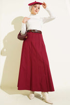 Çıma Şeritli Kemerli Etek