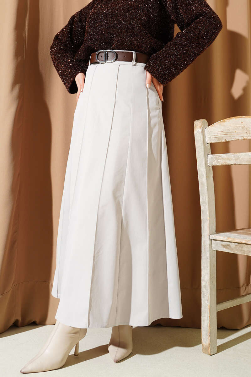 Çıma Şeritli Kemerli Etek