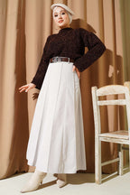 Çıma Şeritli Kemerli Etek