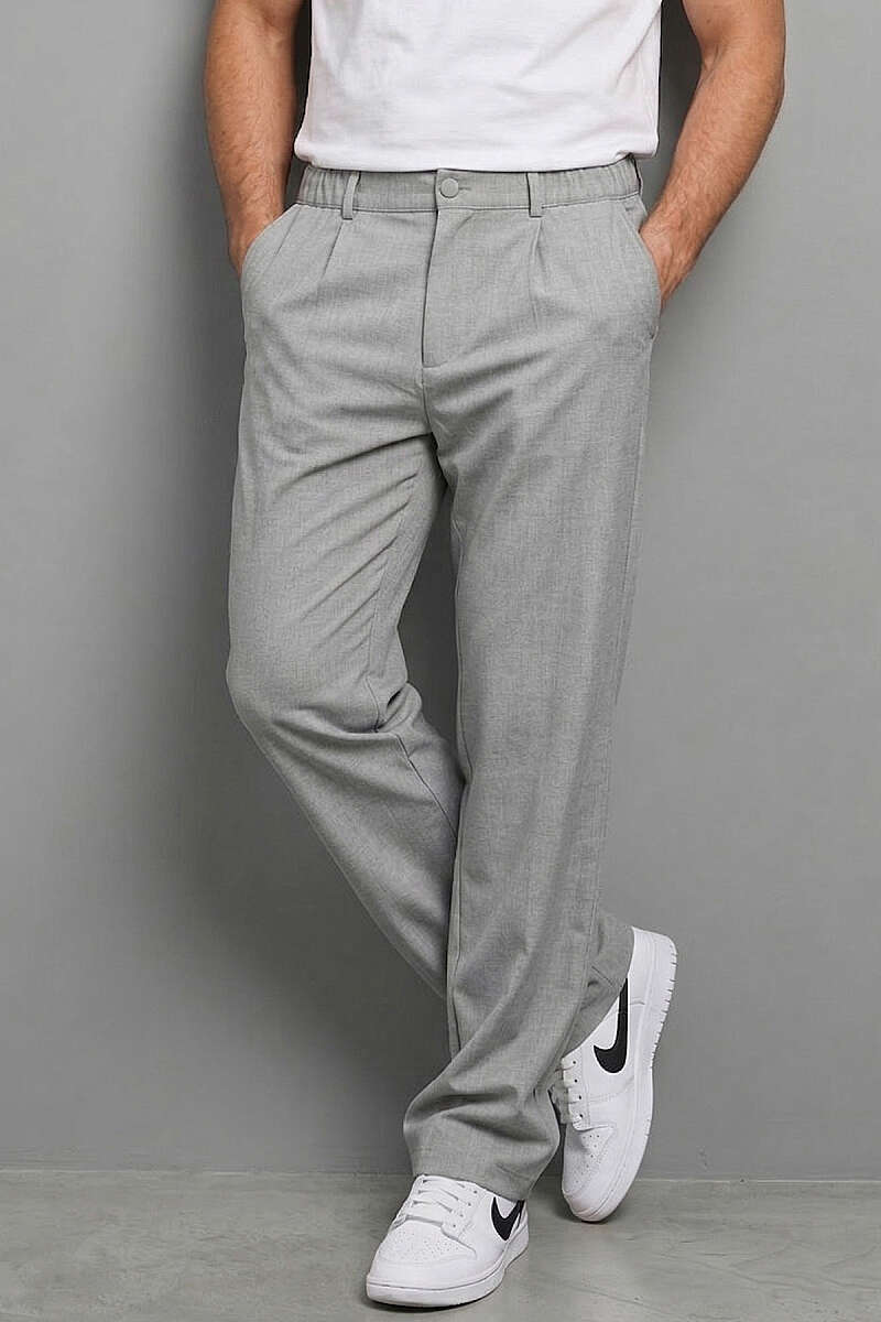 Çıtçıtlı Baggy Erkek Pantolon Gri