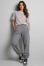 Çizgi Detaylı Oversize T-shirt