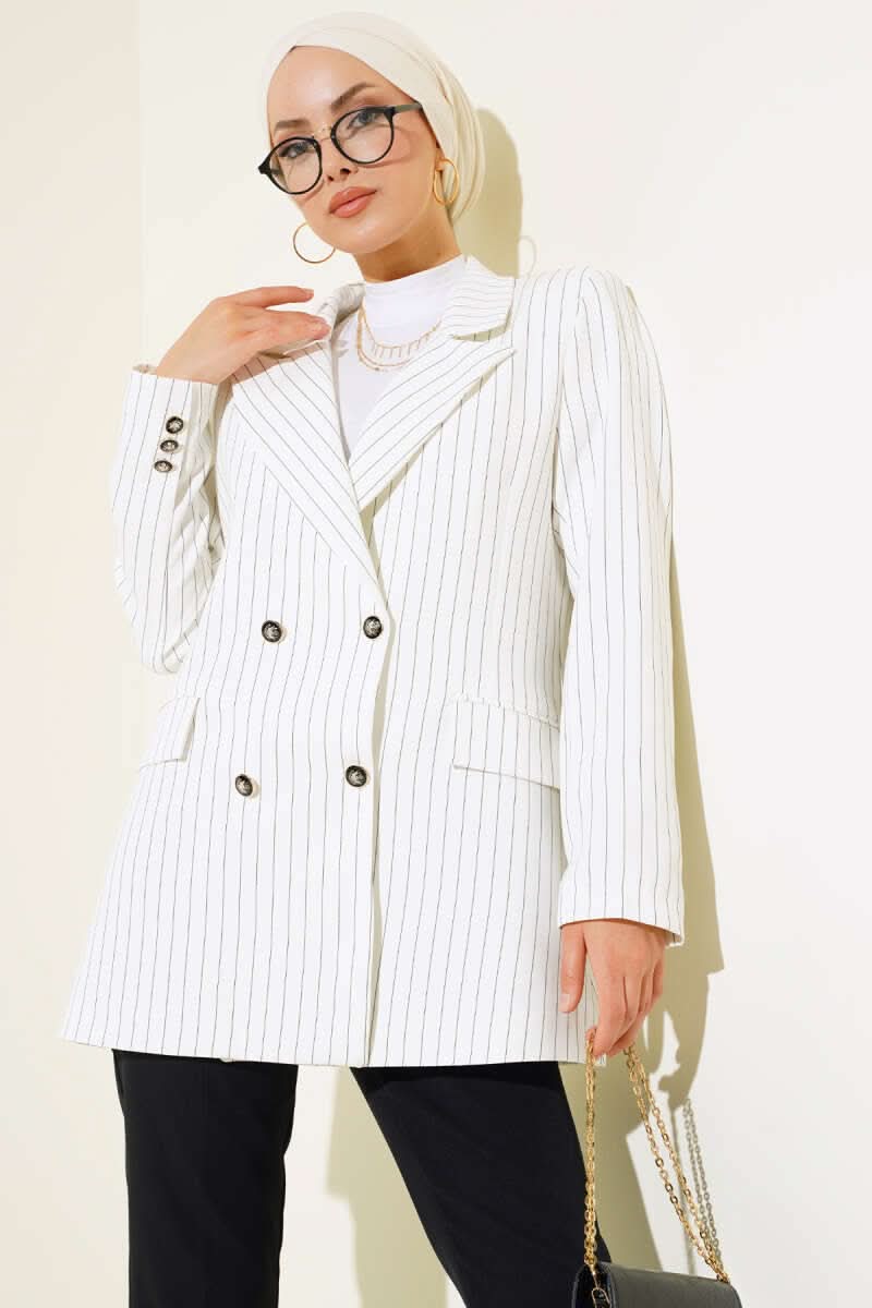 Çizgili Blazer Ceket