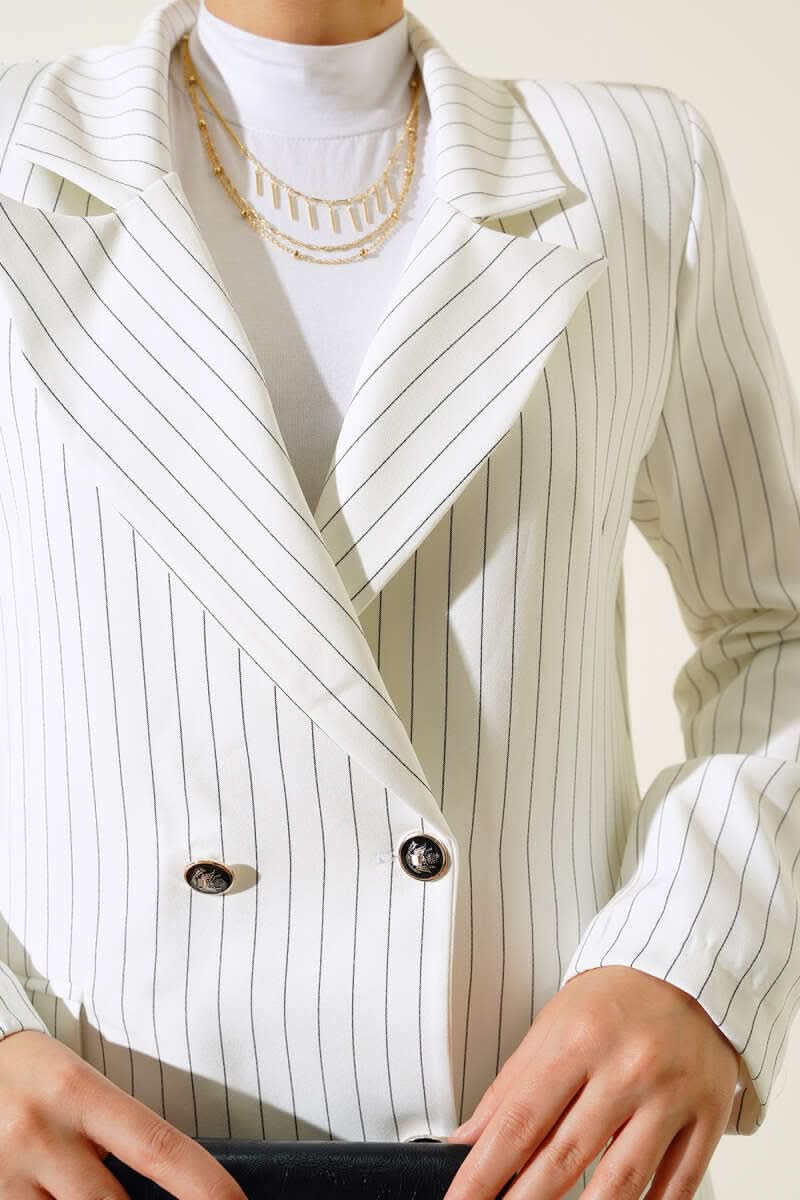 Çizgili Blazer Ceket