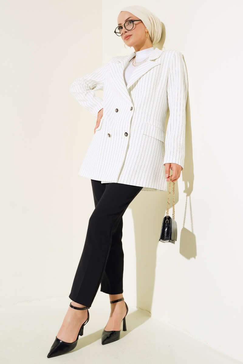 Çizgili Blazer Ceket