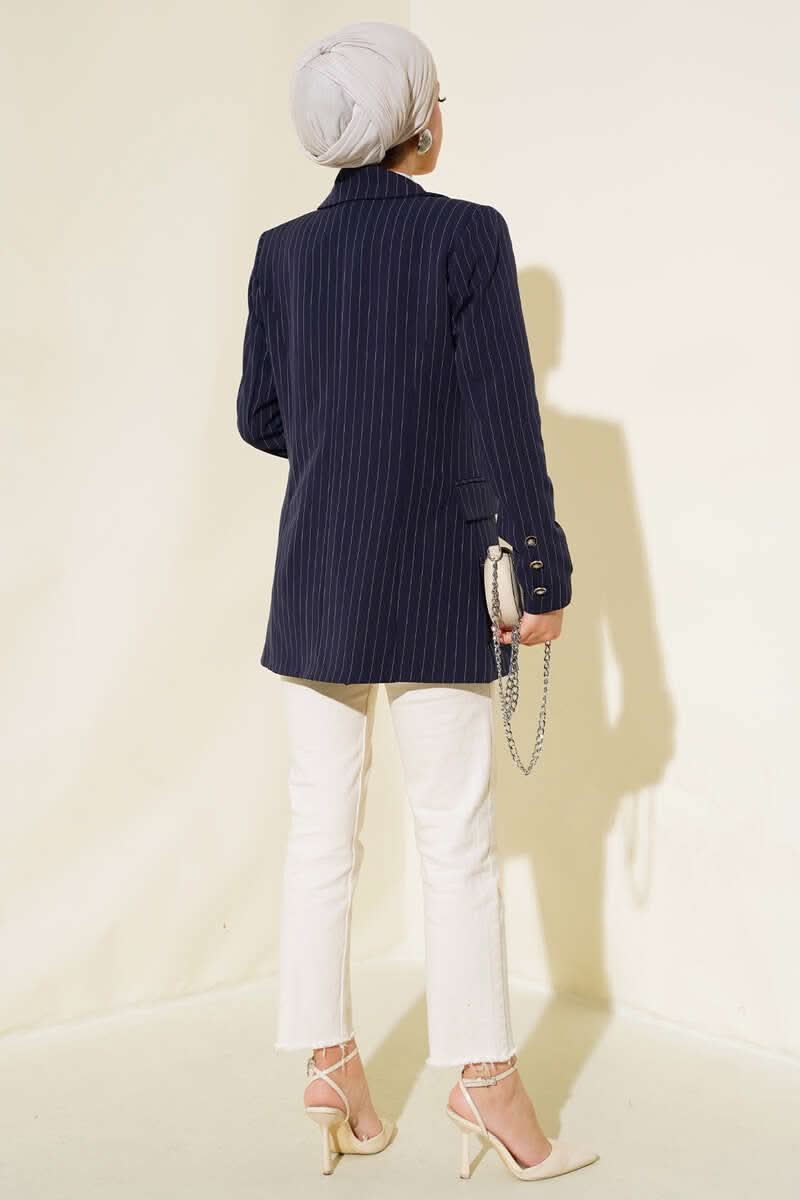 Çizgili Blazer Ceket