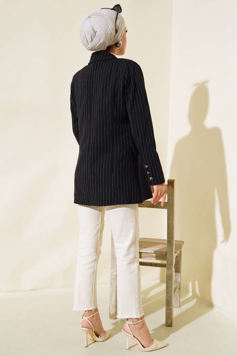 Çizgili Blazer Ceket
