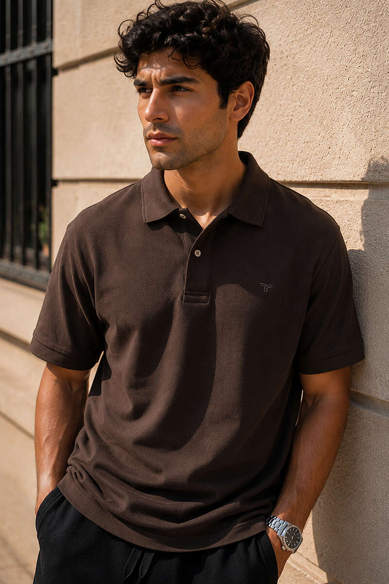 Çizgili Çıtçıtlı Polo Yaka Erkek T-shirt