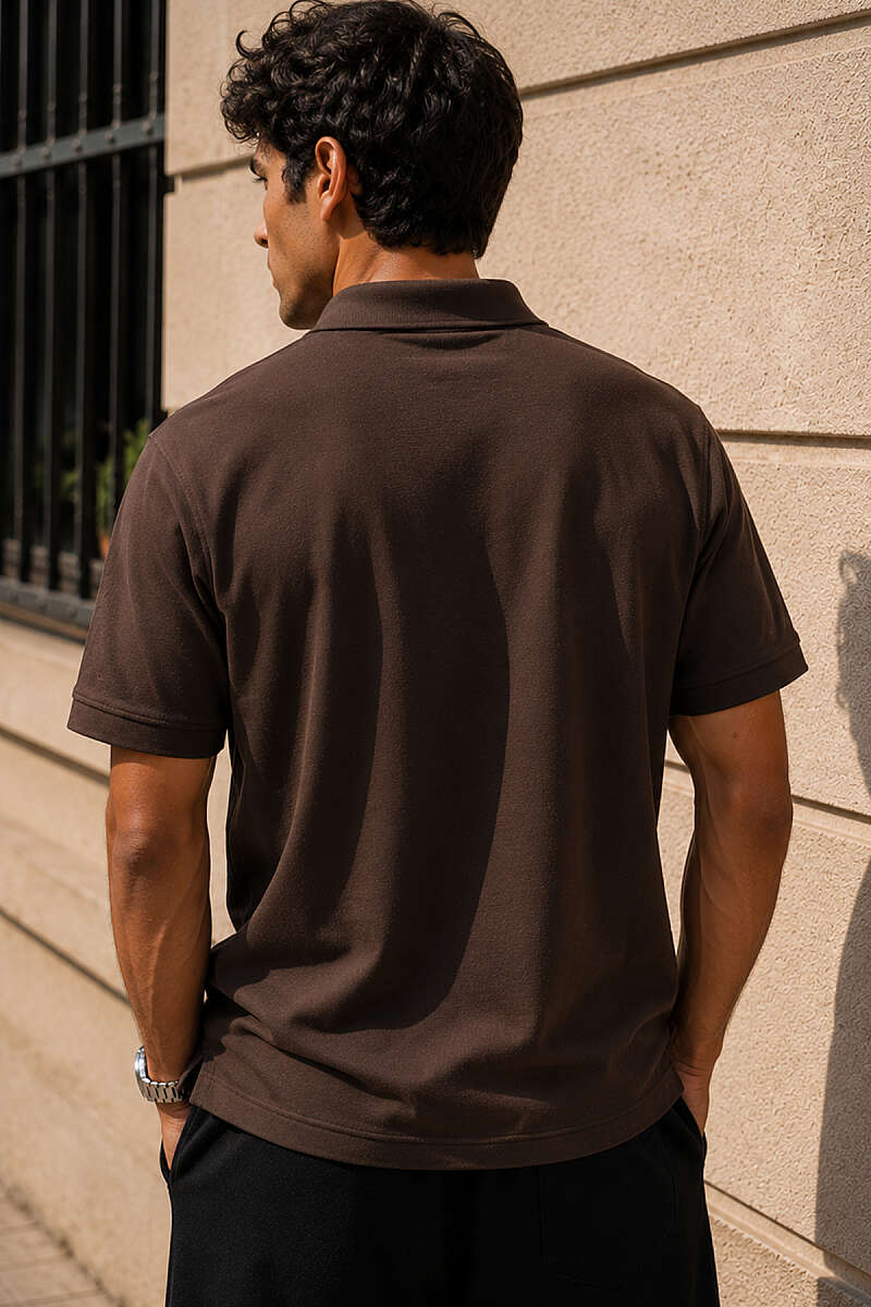 Çizgili Çıtçıtlı Polo Yaka Erkek T-shirt