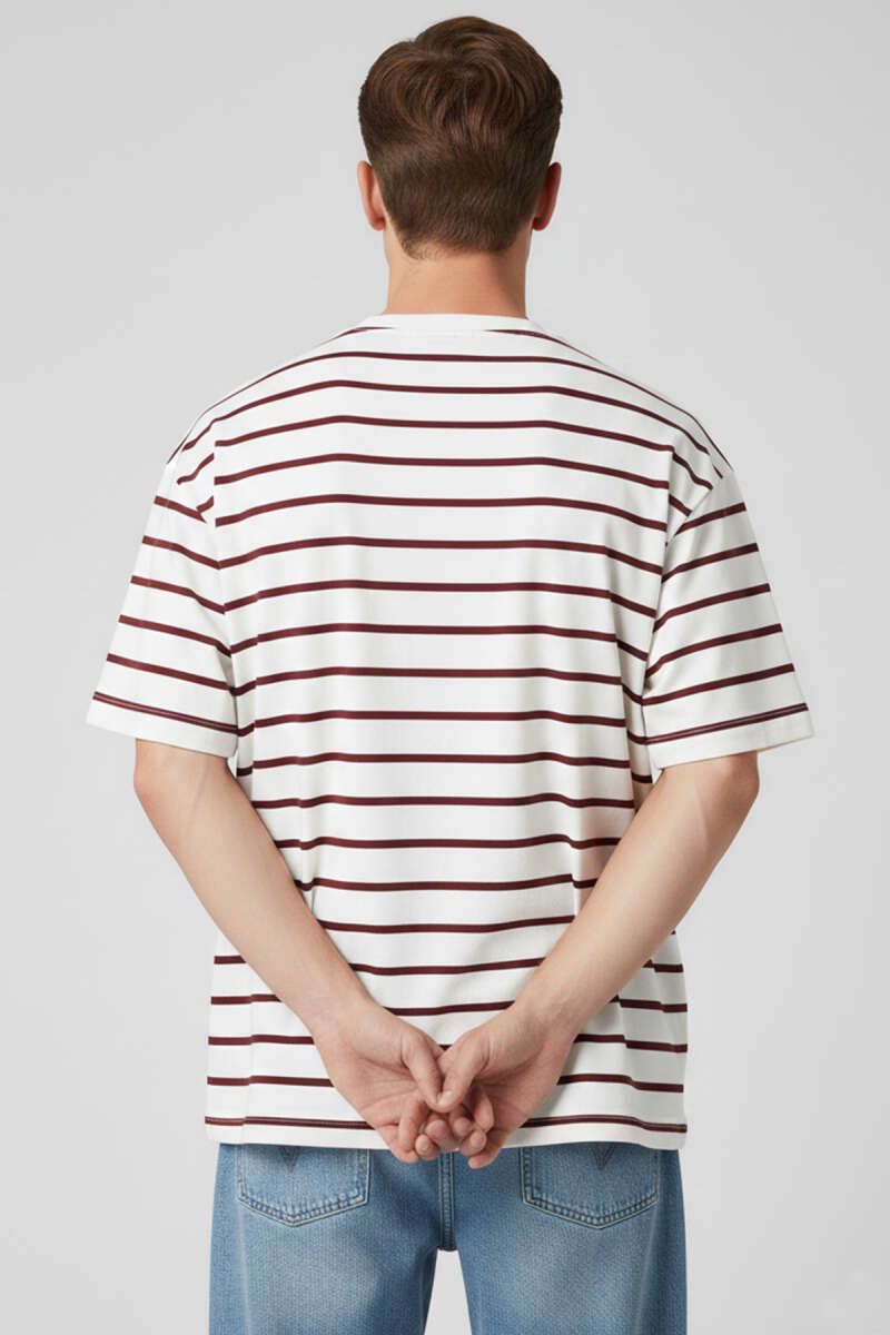 Çizgili Oversize Erkek T-shirt