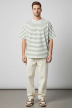 Çizgili Oversize Erkek T-shirt