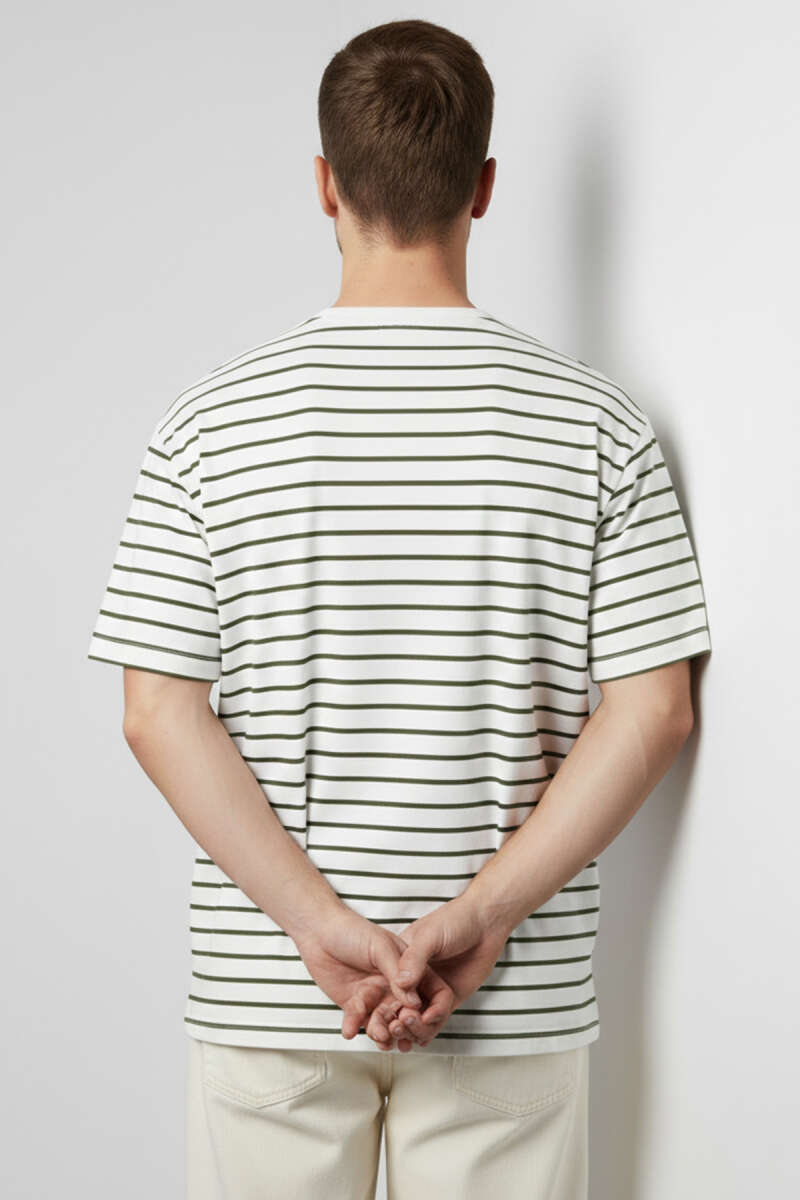 Çizgili Oversize Erkek T-shirt