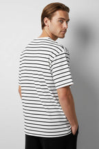 Çizgili Oversize Erkek T-shirt