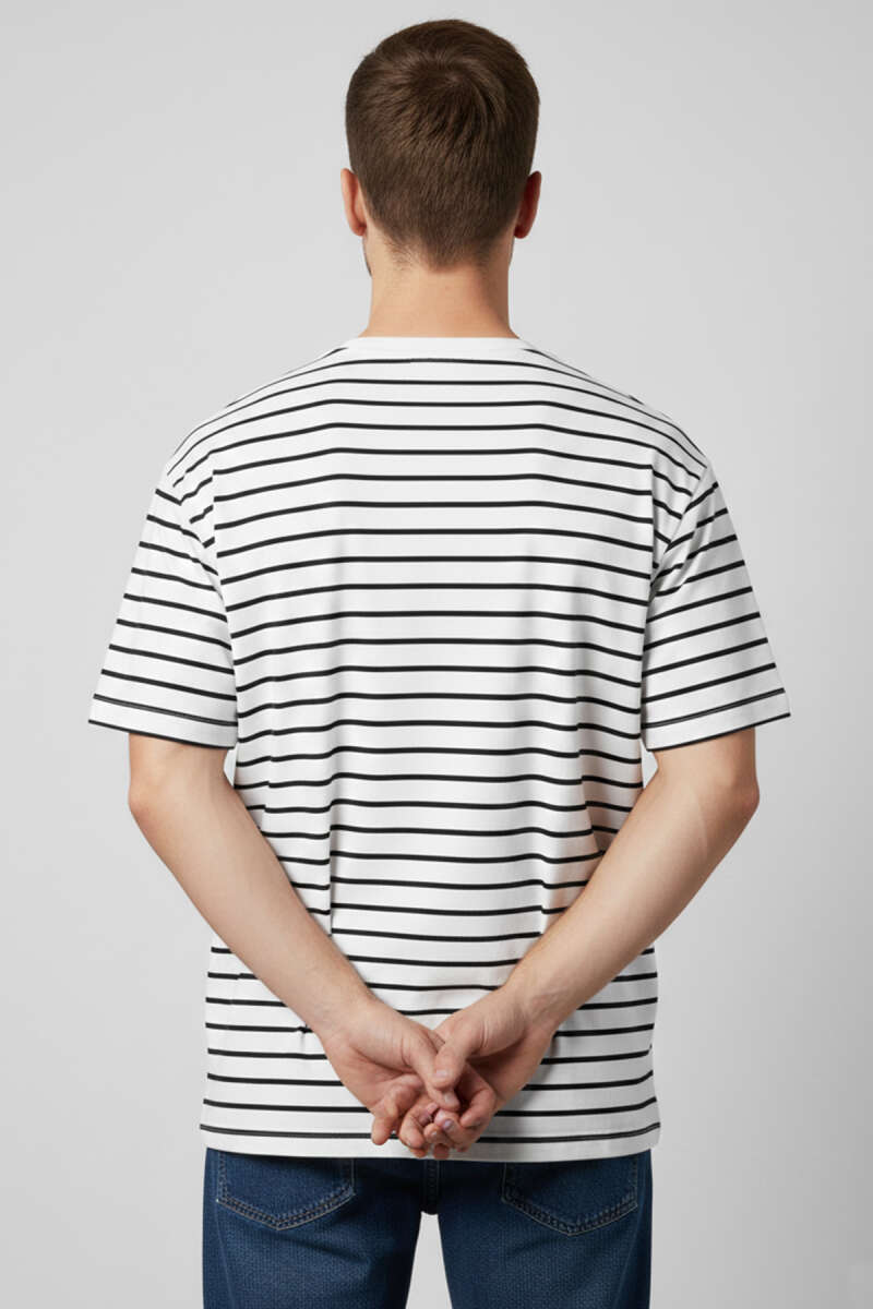 Çizgili Oversize Erkek T-shirt