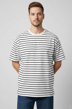 Çizgili Oversize Erkek T-shirt