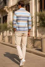Çizgili Uzun Kol Slim Fit Erkek Gömlek
