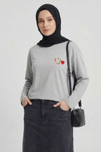 D Logolu Kalp Armalı Tunik