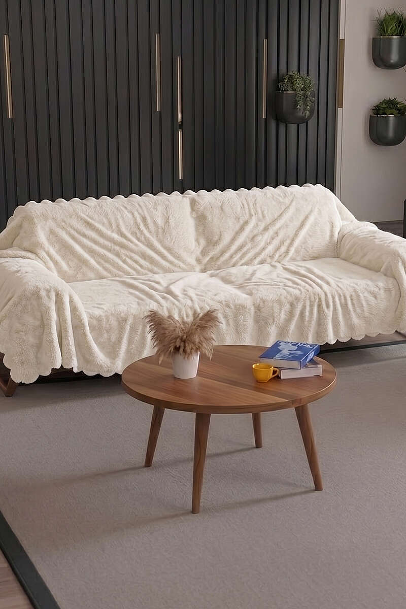 Dalga Kenarlı Koltuk Örtüsü
