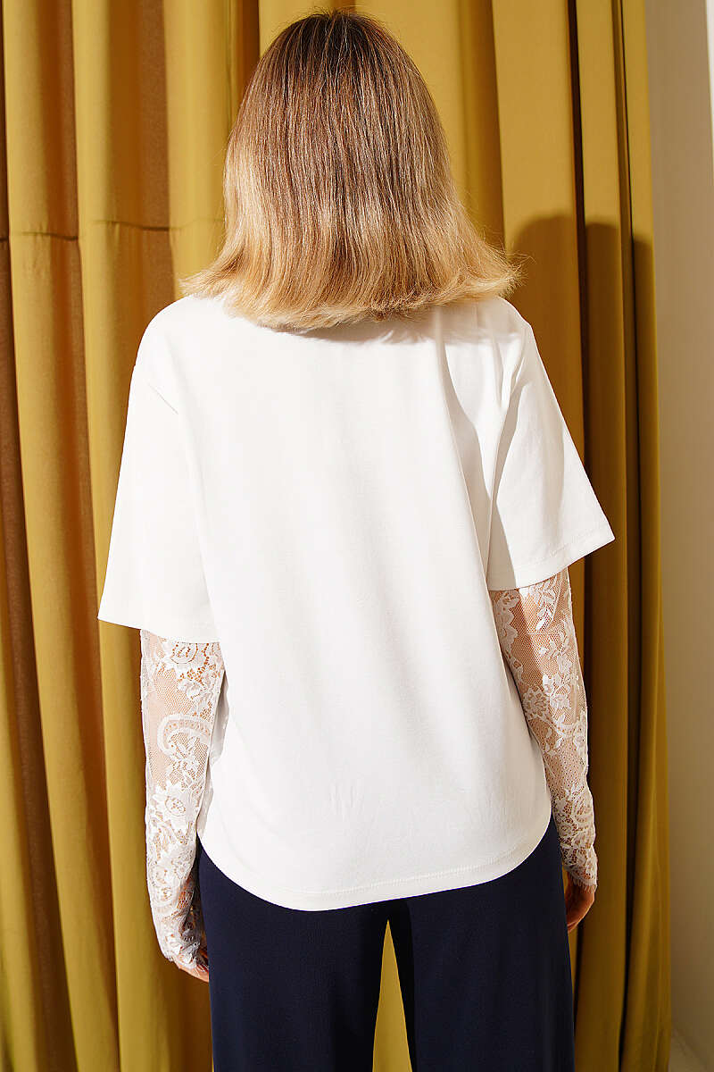 Dantel Kollu Loyşa T-shirt