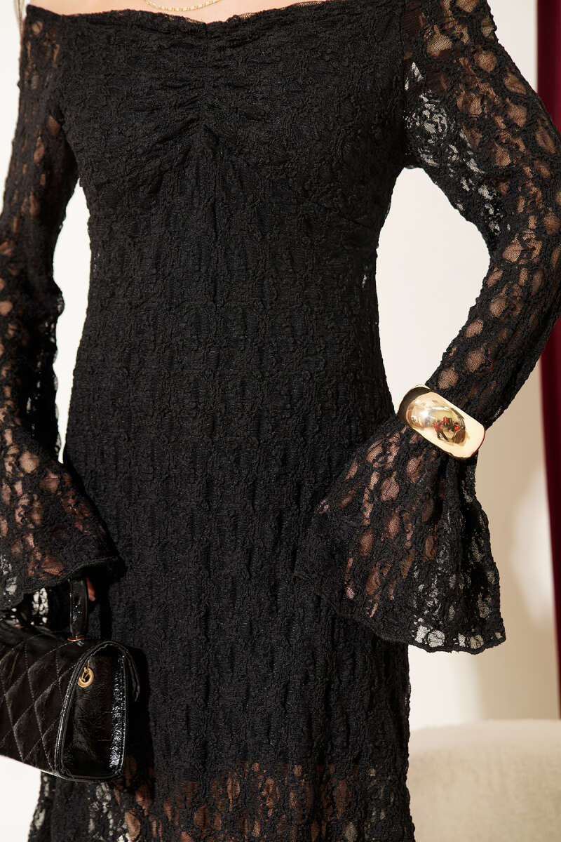 Lace Madonna Collar Midi Dress
