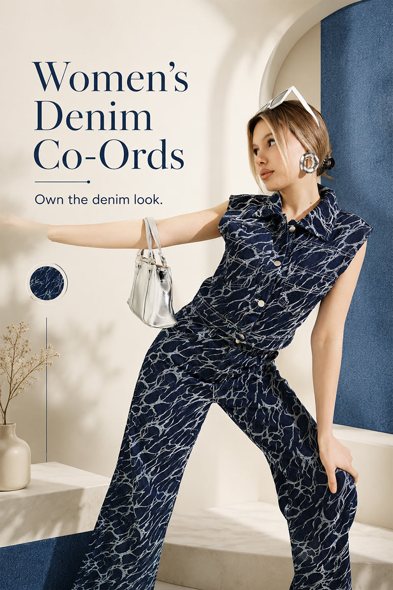 women's denim co-ords