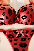Leather Look Supported Bra Set