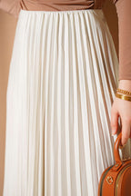 Deri Görünümlü Pileli Etek