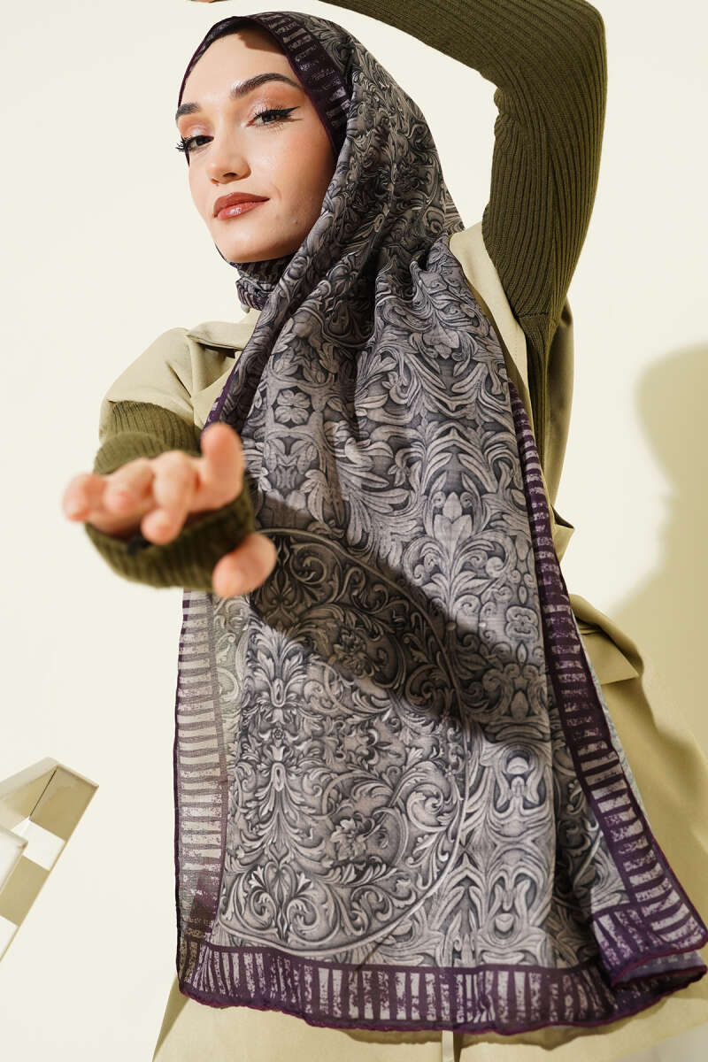 Desenli El Dikişli Ribanalı Şal