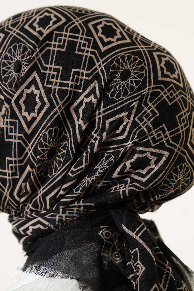 Desenli Flamu Cotton Eşarp Asorti 10