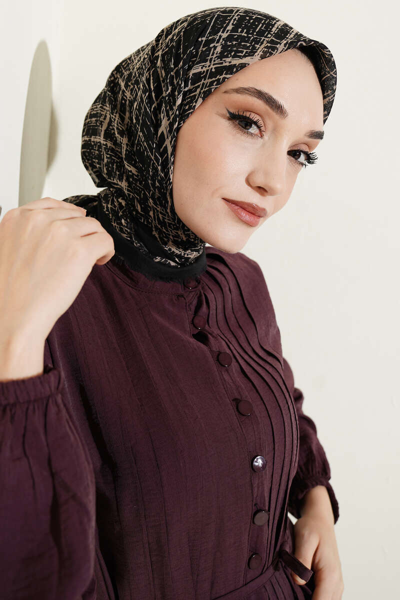 Desenli Flamu Cotton Eşarp Asorti 5