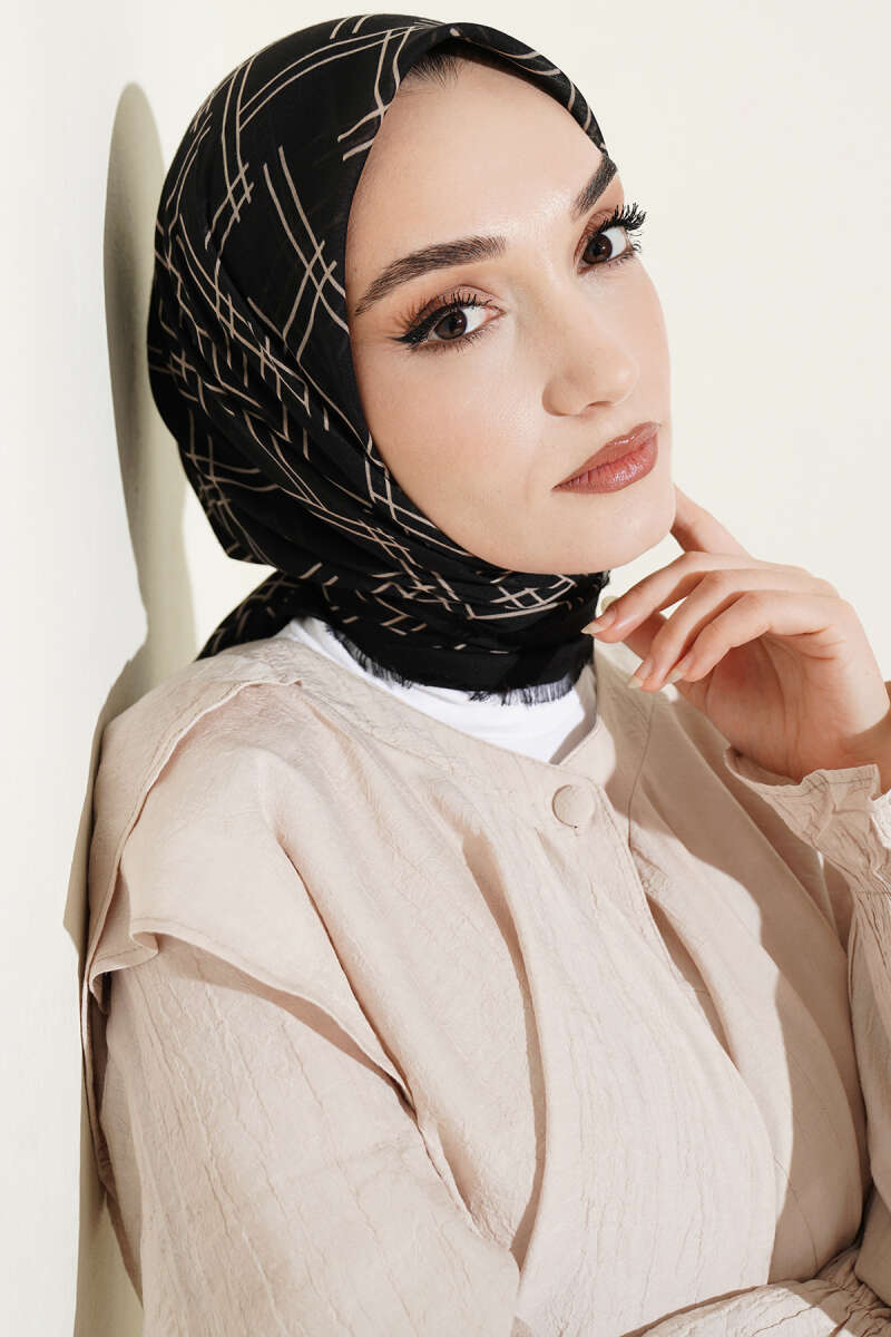 Desenli Flamu Cotton Eşarp Asorti 7