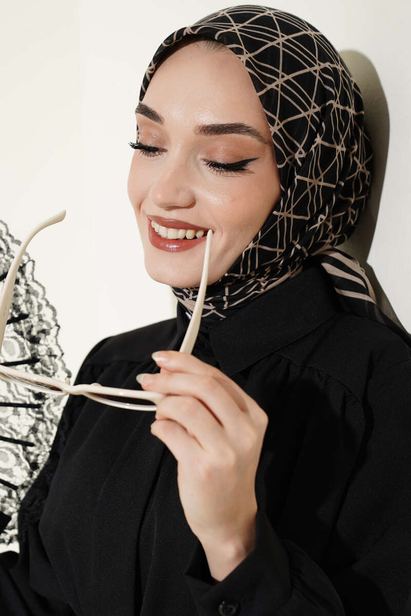 Desenli Flamu Cotton Eşarp Asorti 1