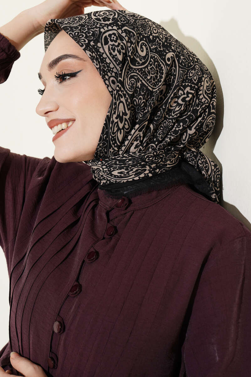 Desenli Flamu Cotton Eşarp Asorti 4