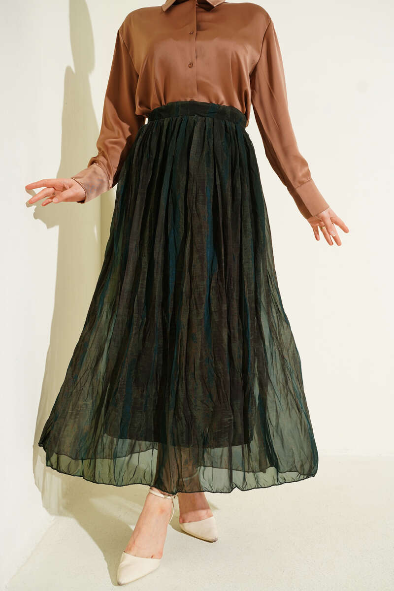 Desenli Kırışık Şifon Etek Main image