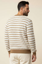 Desenli Polo Yaka Örme Erkek Sweatshirt