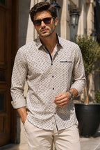 Desenli Slim Fit Uzun Kol Erkek Gömlek
