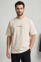 Difficulty Ön Ve Arka Baskılı Oversize Erkek T-shirt Kemik
