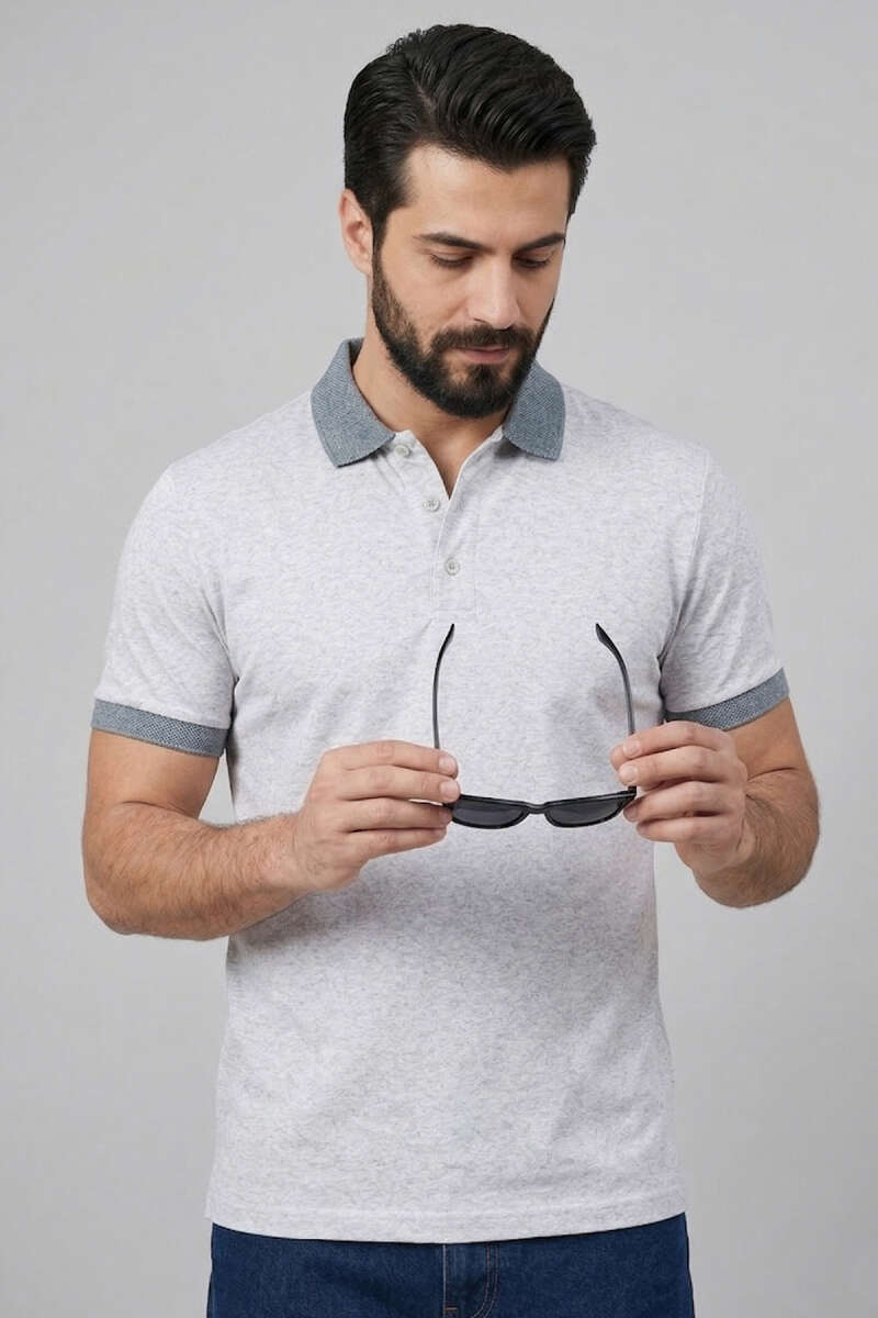 Dijital Baskılı Erkek T-shirt Gri