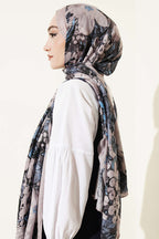 Dijital Baskılı Floral Bambu Şal