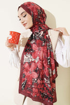 Dijital Baskılı Floral Bambu Şal