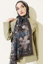 Dijital Baskılı Floral Bambu Şal