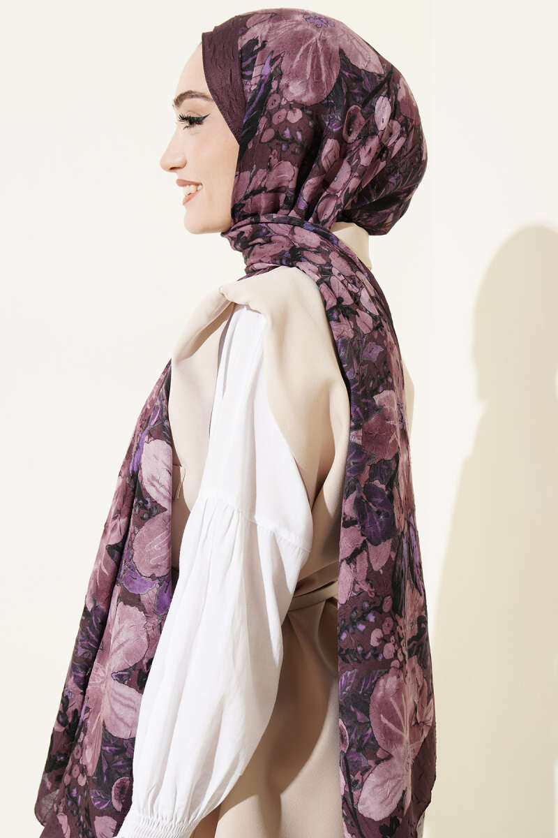 Dijital Baskılı Floral Bambu Şal