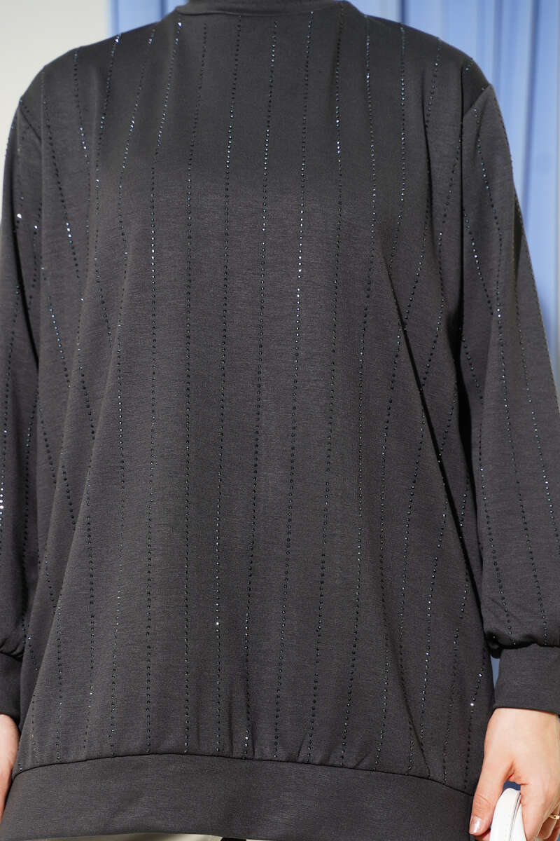 Dik Şerit Taşlı Loyşa Tunik